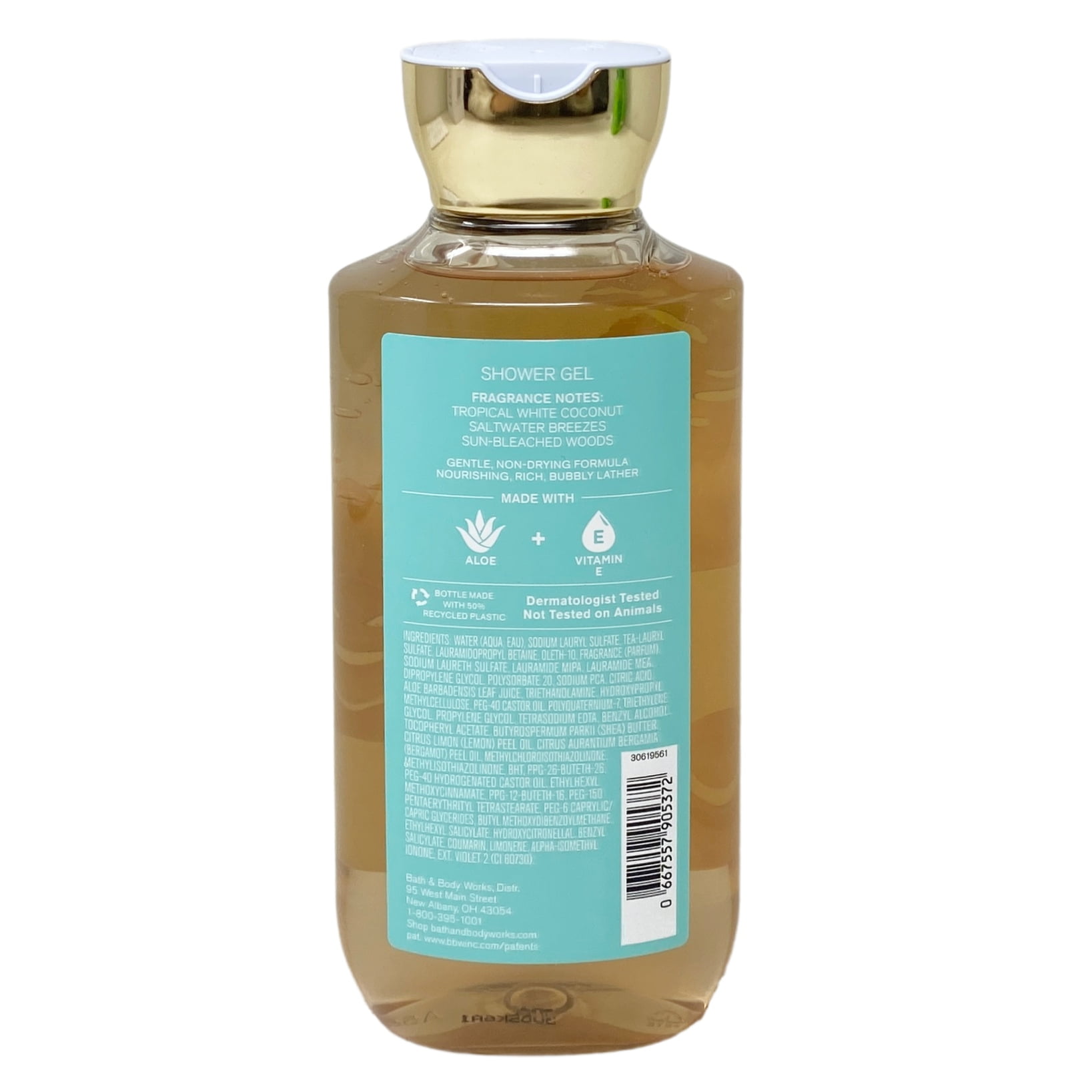 Bath & Body Works Waikiki Beach Coconut 3 Pack Shower Gel Bundle with an Aloe Vera Bar Soap - Full Size