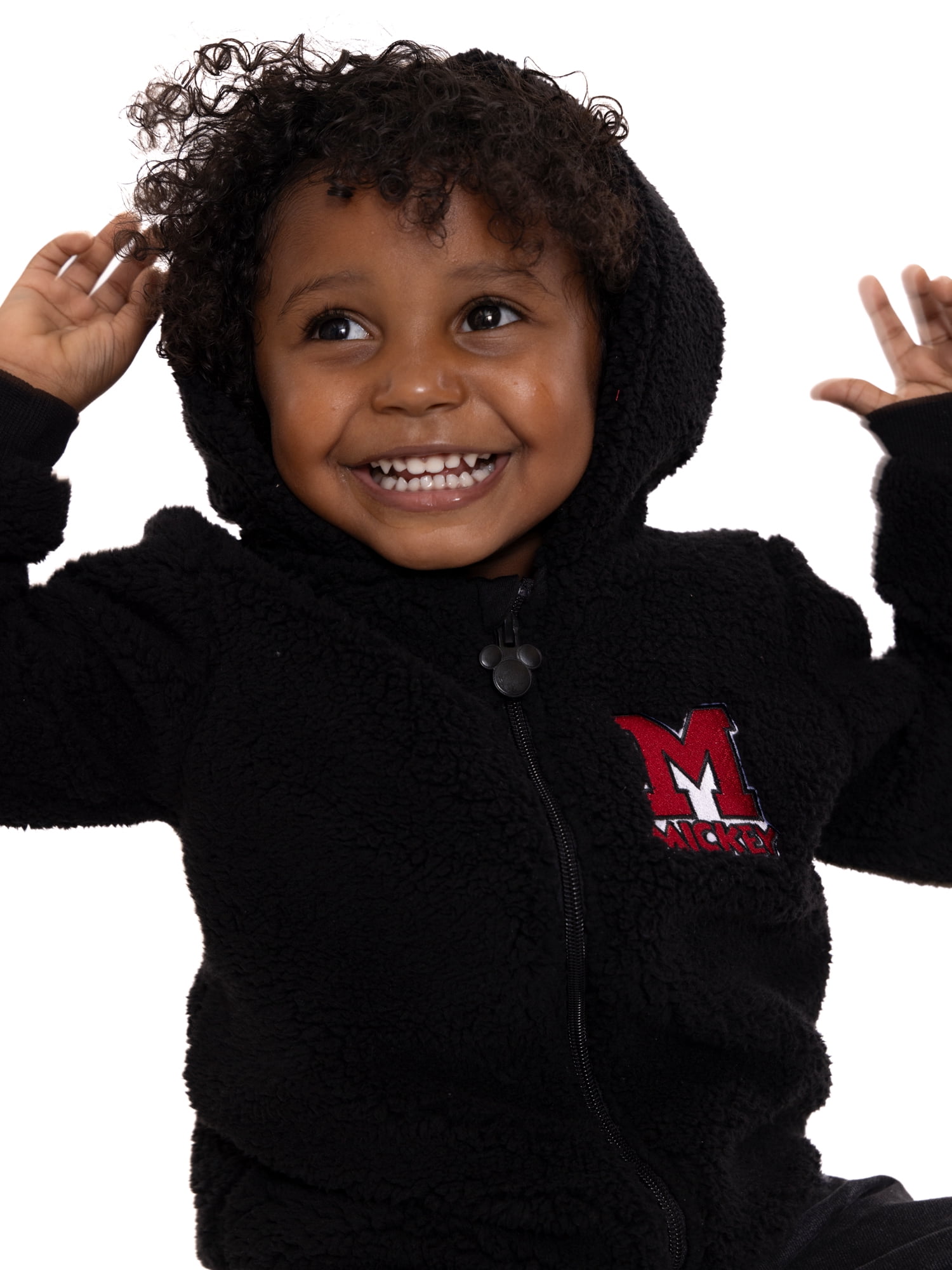 Mickey Mouse Toddler Boys Plush Fleece Full-Zip Cosplay Hoodie, Sizes 12M-5T