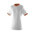 thumbnail image 2 of Augusta Sportswear Men's Medium Ringer tee Shirt, White/Orange, 2 of 2