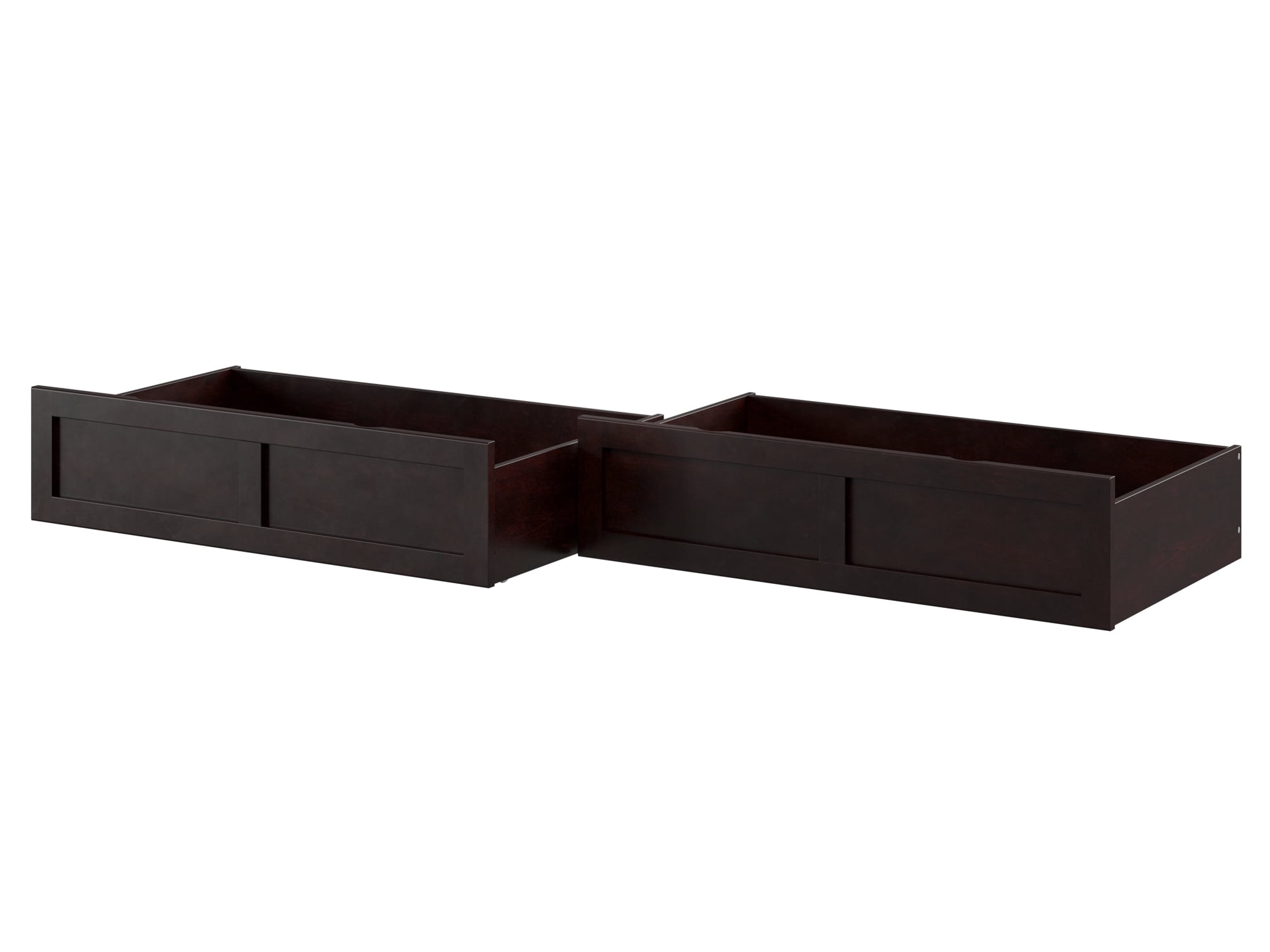 AFI Set of 2 Solid Wood Under Bed Storage Drawers, Twin-XL/Queen, Espresso