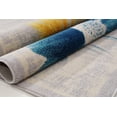 thumbnail image 5 of Blue Yellow Grey Gray Floral Flowers Modern Contemporary Area Rug Carpet Tapis, 5 of 5