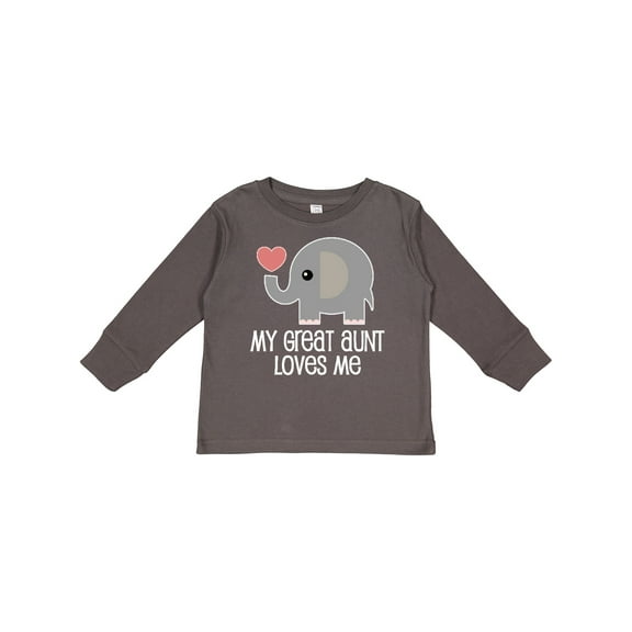 Inktastic Great Aunt Loves Me Elephant Boys or Girls Long Sleeve Toddler T-Shirt