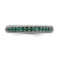 thumbnail image 4 of 925 Sterling Silver Stackable Expressions Polished Cr. Emerald Eternity Ring Size: 5; for Adults and Teens; for Women and Men, 4 of 5