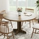 thumbnail image 2 of Mesa redonda de comedor estilo rústico 120 cm – Para 4-6 personas – Tablero y base de madera maciza – Perfecta para cocina o salón – Color Phoebe nanmu, 2 of 7