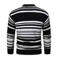 thumbnail image 2 of ZCFZJW Mens Classic Fit Knit Sweaters Lightweight Casual Striped Color Block Print Long Sleeve Turtleneck Base Pullover Jumper Tops Black XL, 2 of 3