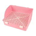 thumbnail image 2 of Flynix Rabbit Litter Box Easy to Clean Potty Tray for Dwarf Rabbit Galesaur Ferrets Pink, 2 of 10