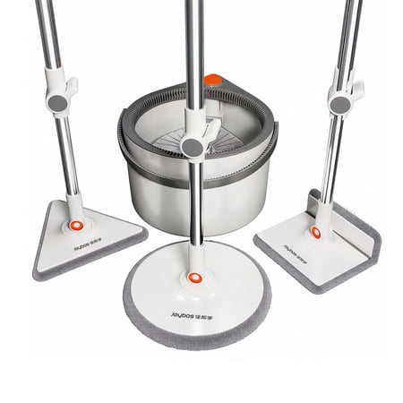 Joybos 360°Spin Mop and Bucket with Wringer Set, Flat Floor Mop and Bucket Set with Clean and Dirty Water Separate System,Include 3 Mop Head with 6 Original Cloths