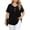 *Black, variant on ClodeEU Women's Plus Size V Neck Short Sleeve Blouse ,Casual Loose Top Black,Women's Plus L