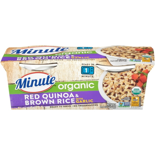 Minute Ready to Serve Organic Red Quinoa & Brown Rice with Garlic, 24.