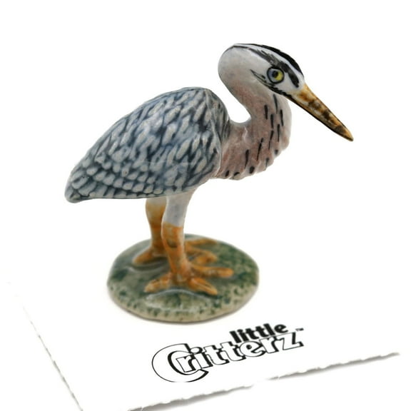 Heron - Blue Heron "Majestic" - miniature porcelain figurine