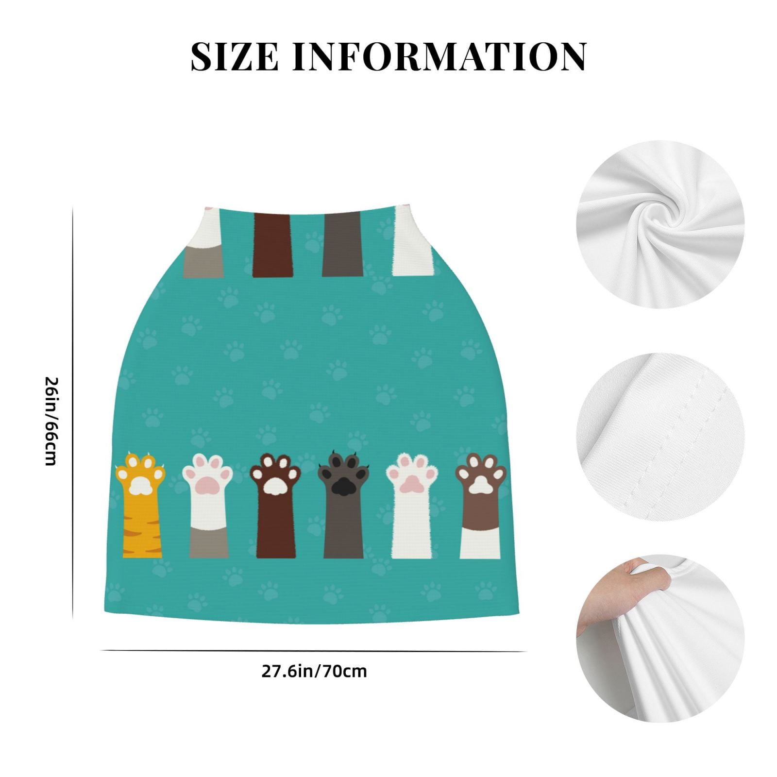 Fotbe Cute Cat Paw And Dog Pattern Car Seat Covers for Babies, Nursing Breastfeeding Cover Infant Carseat Canopy, Soft Stretchy Carrier Cover