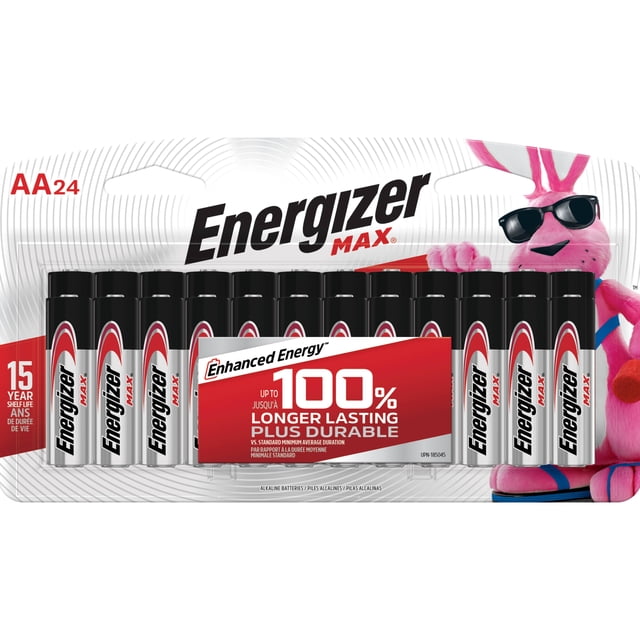 Energizer MAX AA Batteries (24 Pack), Double A Alkaline Batteries