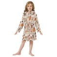 thumbnail image 6 of FORMRS Niños Bathrobe Unisex Hooded Robe Soft Plush Pajamas Sleepwear, Size 10-12T, Fall Acorns Pattern, 6 of 7