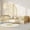 Natural, variant on Leumius Twin Size Floor Fence Bed with Central Entrance, Pine Wood Floor Bed with Guardrails for Boys Girls Grey