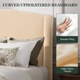 thumbnail image 4 of Amolife Queen Bed Frame, Platform Upholstered Bed with Soft Teddy Fabric Curved Headboard, Beige, 4 of 7