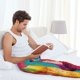 thumbnail image 5 of Balery Watercolor White Horse Pantalones de pijama para hombre, pijama ultraligero, pantalón de descanso-X-Large, 5 of 6