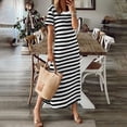 thumbnail image 4 of WILLBEST Vestidos Floreados para Mujer Vestido Casual de Mujer Moderno para Uso Diario Vestido Largo A Rayas Elegante para Primavera Verano con Zapatillas Cómodo y Versátil XXXXXGrande, 4 of 4