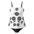 thumbnail image 4 of cocolona Womens Two Piece Tankini Swimsuits Modest Cute Bathing Suit Summer Vacation Beach Swimwear, 4 of 6