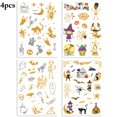 thumbnail image 1 of 4 Sheets Tattoo Sticker Waterproof Flash Tattoo Temporary Tattoo for Halloween, 1 of 9