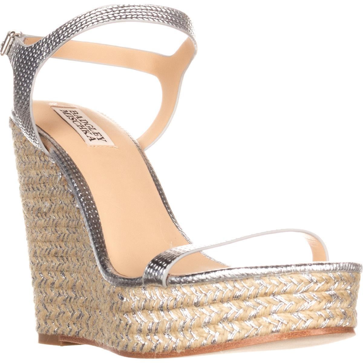 badgley mischka silver wedges