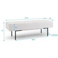 thumbnail image 6 of Ottoman Bench, Modern Upholstered Bench for End of Bed, Entryway Bench Soft Kitchen Bench, Foot Rest Dining Bench for Living Room, Kitchen, Bedroom and Office, 45"L x13"Wx 17"H, White Linen, 6 of 7