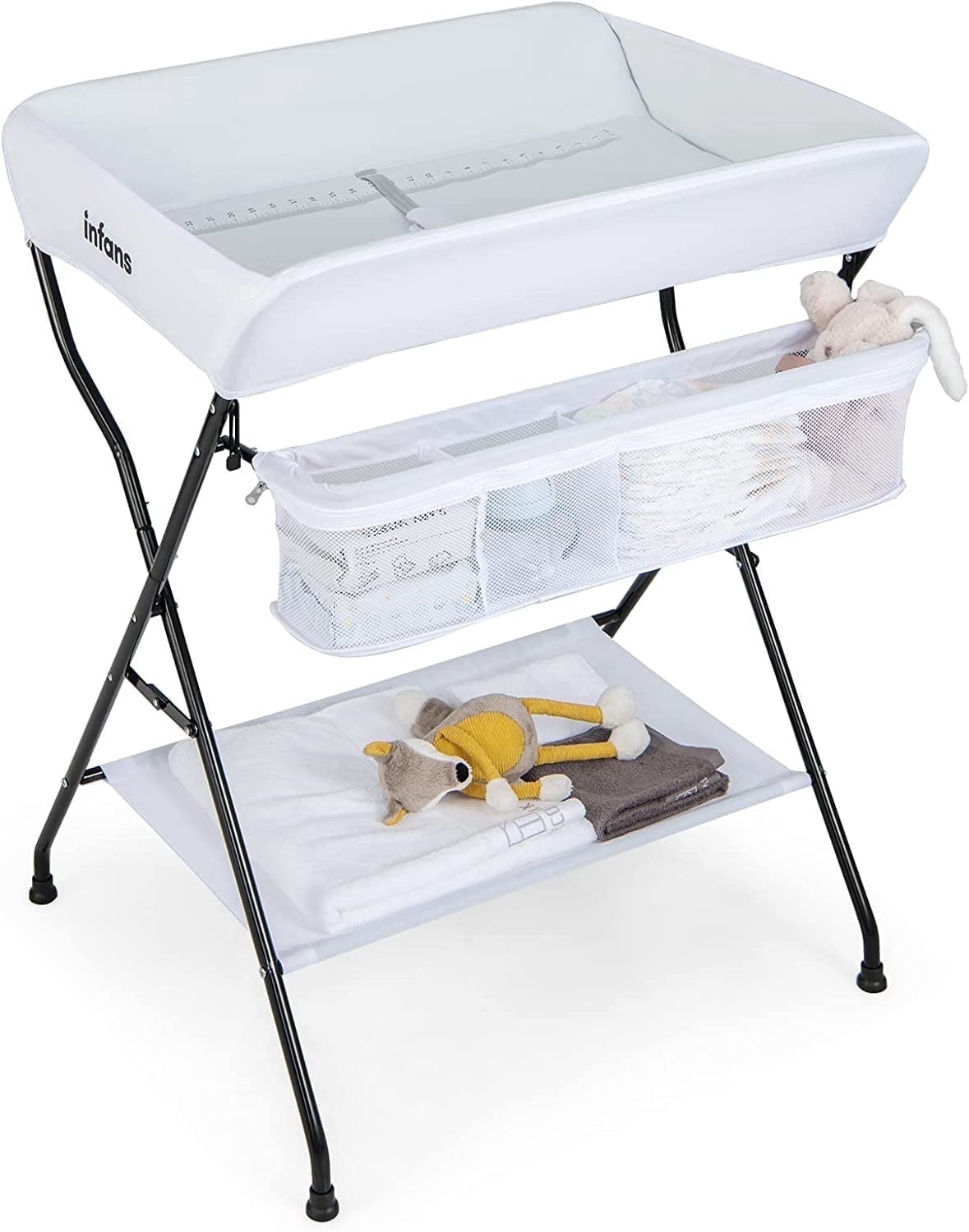 OLAKIDS Baby Changing Table, Folding Diaper Station Portable Nursery ...