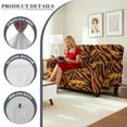 thumbnail image 6 of Xoenoiee Tiger Stripe Print Reclining Loveseat Slipcover, Washable 6-Piece Velvet Stretch Sofa Covers, Soft 2 Seat Loveseat Recliner Cover, 6 of 6