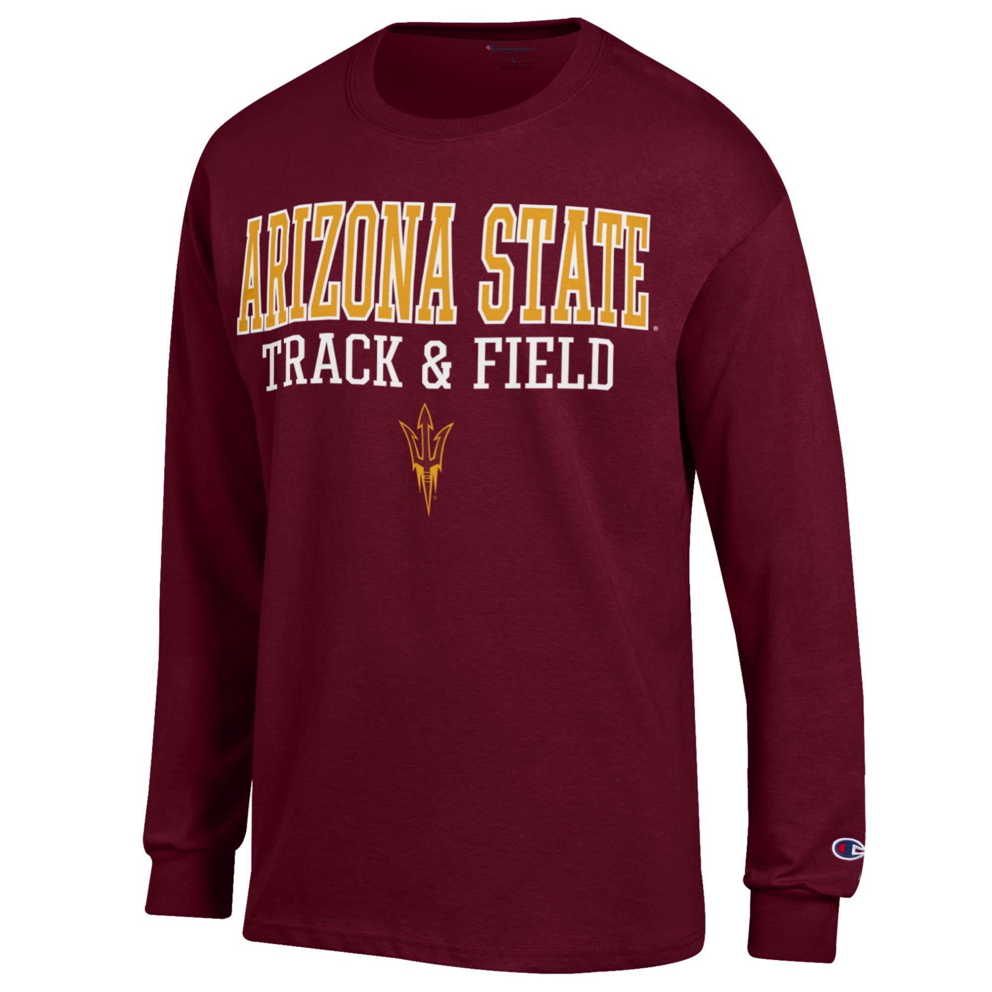 Men's Champion  Maroon Arizona State Sun Devils Track & Field Stack Long Sleeve T-Shirt