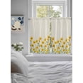 thumbnail image 3 of Yellow Spring Floral Bathroom Window Curtain, Pastoral Flowers Daisy Rustic Light Filtering Coffee Kitchen Curtains, Bedroom Living Room Curtains 2 Panel 84"x54", 3 of 6