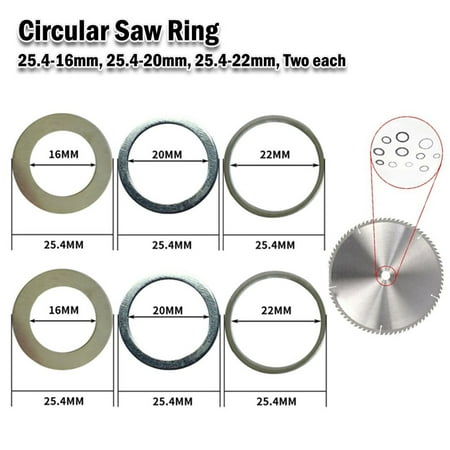 

6Pcs Set Circular Saw Ring For Circular Saw Blade Reduction Ring Conversion Ring