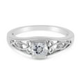 thumbnail image 6 of 14k White Gold Round White Topaz And Diamond Ring, 6 of 6