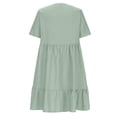 thumbnail image 5 of purcolt Women Summer Dress Short Sleeve V Neck Beach Casual Dress Flowy Swing T Shirt Dress, 5 of 8
