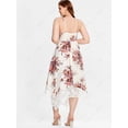 thumbnail image 3 of Rosegal Plus Size Lace Panel Floral Print Handkerchief Midi Sundress, 3 of 4