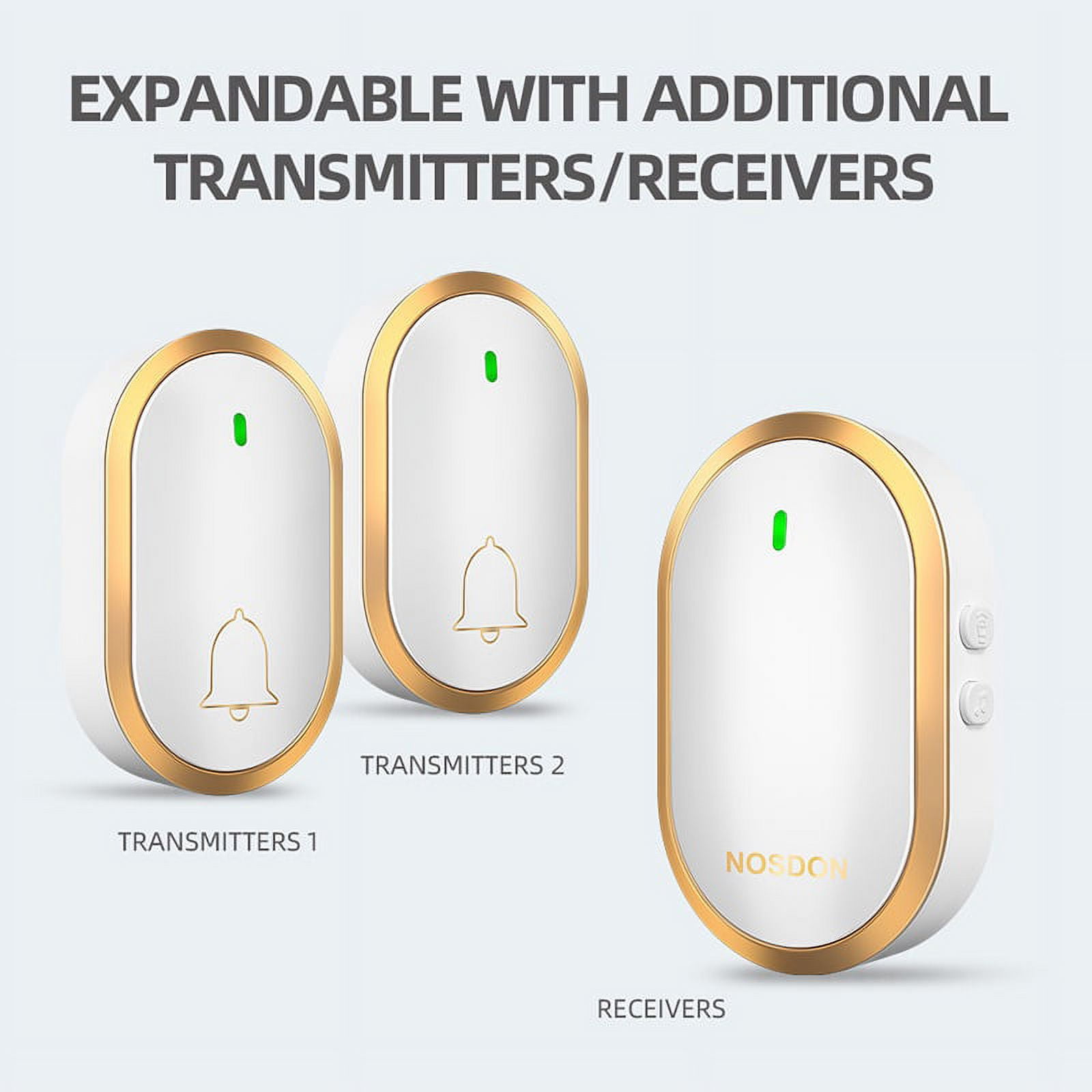 Intelligent Doorbell Wireless Waterproof Super Endurance 300M Range Four Modes 60 Music