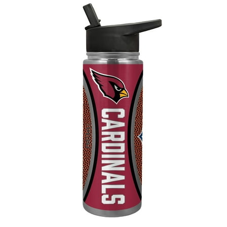 Arizona Cardinals 24 ounce vacuum insulated stainless steel waterbottle with Gameball graphic