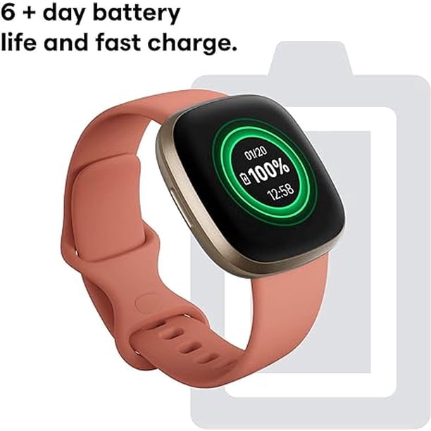 Fitbit Versa (3rd Gen) Smartwatch | Soft Gold aluminum Body with Fitbit Versa (3rd Gen) Smartwatch | Soft Gold aluminum Body with