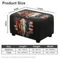 thumbnail image 7 of Xixirimido Horses American Flag Pattern Ottoman Cover Rectangle Stretch Footstool Cover Non-slip Footrest Stool Slipcover Removable for Storage Ottoman, Large, 7 of 7