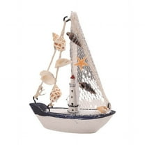 Lilixerw Wooden Sailing Boat Model Mini,Handmade Vintage Nautical Wood Sailing Boat Decoration,for Table Ornament,Photo Props,Beach Ocean Theme Party and Room Decor