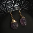 thumbnail image 2 of MasteelfCA Purple Natural Stone Drop Dangle Earring Metal Pendant Earring Statement Jewelry, 2 of 7