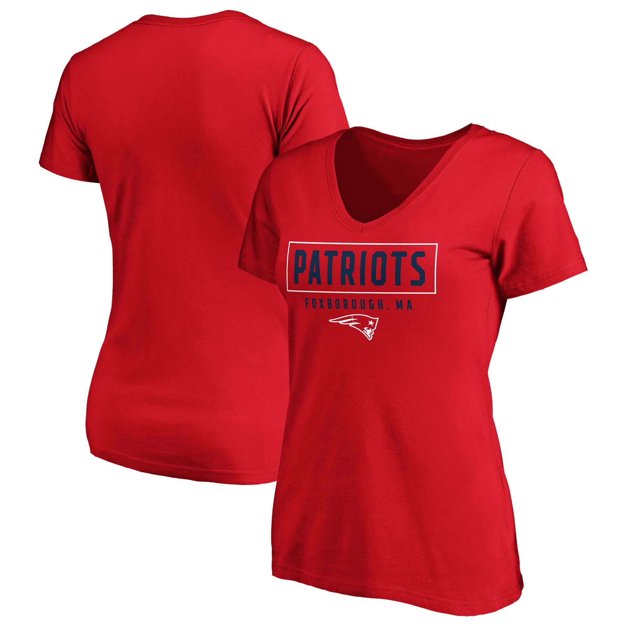 New England Patriots Fanatics Branded Women's Two-Tone V-Neck T-Shirt - Red - Walmart.com 