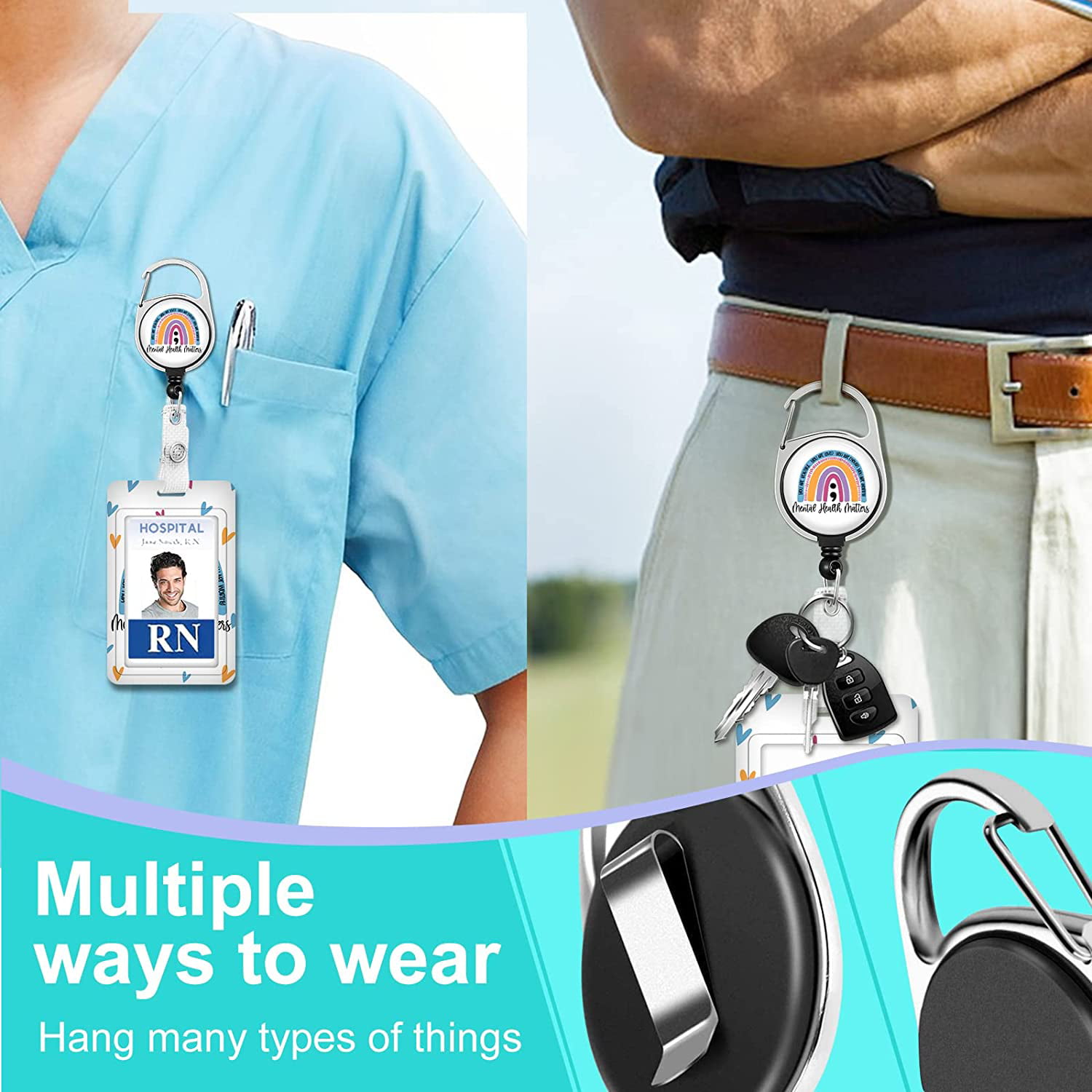 MEZOOM Badge Holder with Lanyard and Retractable Badge Reel