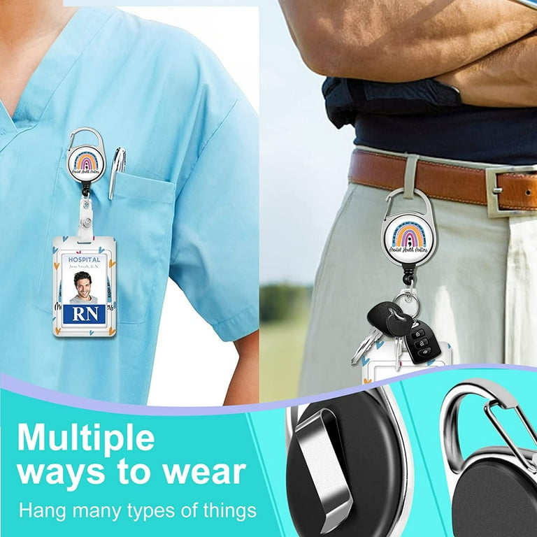 MEZOOM Badge Holder with Lanyard and Retractable Badge Reel Clip