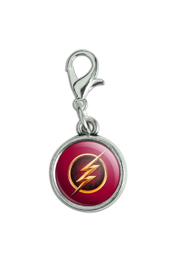 The Flash TV Series Logo Antiqued Bracelet Pendant Zipper Pull Charm with Lobster Clasp