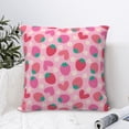 thumbnail image 4 of Pofeuu Haear Strawberry Print Double-sided plush pillowcase Square Throw Pillow Covers Pillows Cover for Living Room Bedroom Sofa Couch Cushion Cover（No pillow core）-16"x16", 4 of 7