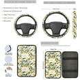 thumbnail image 3 of Jeiento Lemon Car Seat Cover Set of 13 Steering Wheel Cover Seat Belt Pads Car Center Console Cover Lip Balm Holder Cup Holders Keychain Cute Auto Accessory Universal Fit for Most Vehicles, 3 of 8