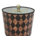 thumbnail image 4 of Royal Designs  Antique Brass Lamp with Vertical Black Diamond Lamp Shade 2 Lights, 4 of 8