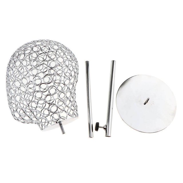 ziyahi Adjustable Metal Mannequin Head Head Metal Stands Hat Display Rack Hat Stand Wig rack Stand Display Rack Wig Holder Silver