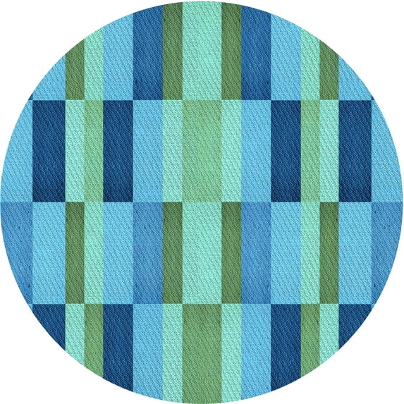 Ahgly Company Indoor Round Patterned Blue Eyes Blue Area Rugs, 5' Round