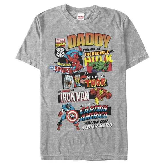 Men's Marvel Ultimate Dad Compilation  Graphic Tee Athletic Heather X Large