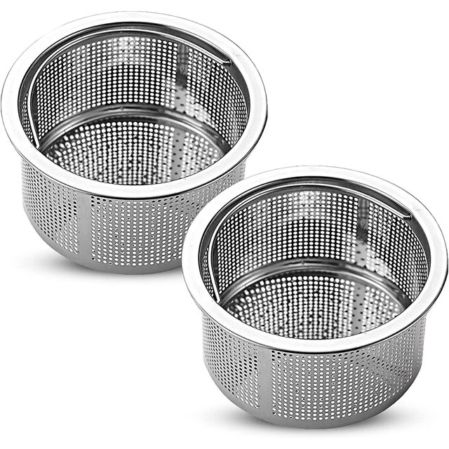 2 piezas de colador de fregadero de cocina, rejilla de fregadero de cocina, colador de fregadero de acero inoxidable con mango, evita que los residuos se obstruyan para el fregadero de la cocina, la b
